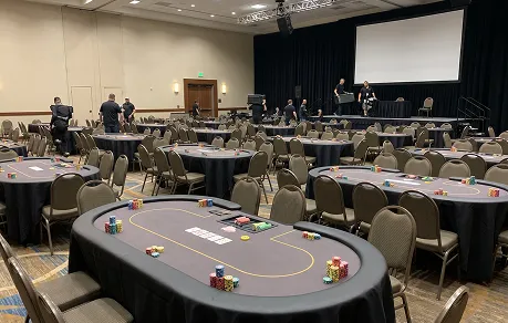 Poker tournament hire with multiple tables